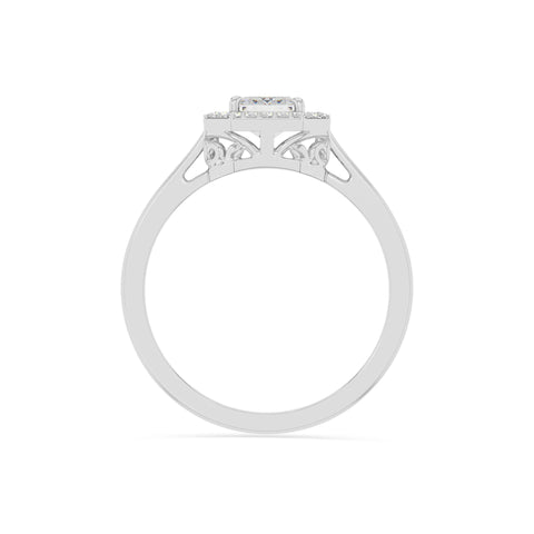 natural moissanite solitaire halo engagement rings in sterling silver 