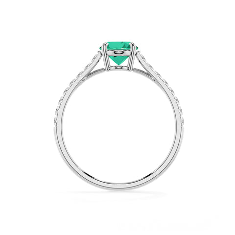 lab-grown emerald oval half eterity solitaire engagement ring