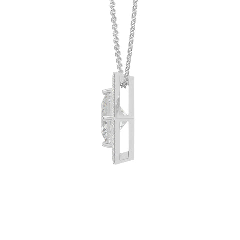 moissanite solitaire halo necklaces in sterling silver 