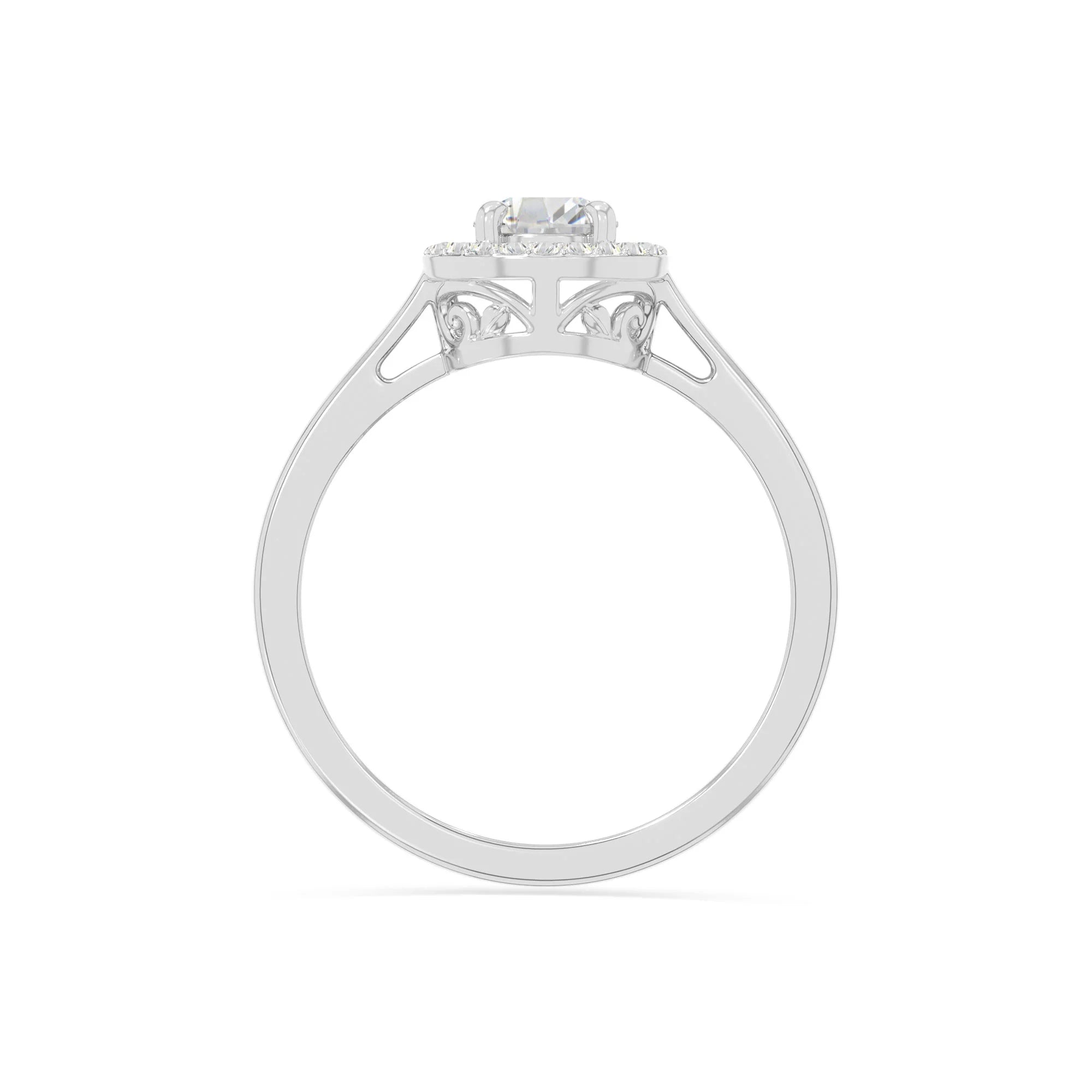 natural moissanite solitaire halo engagement rings in sterling silver 