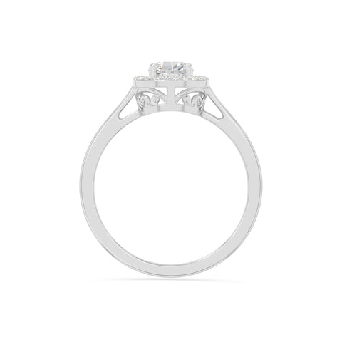 natural moissanite solitaire halo engagement rings in sterling silver 