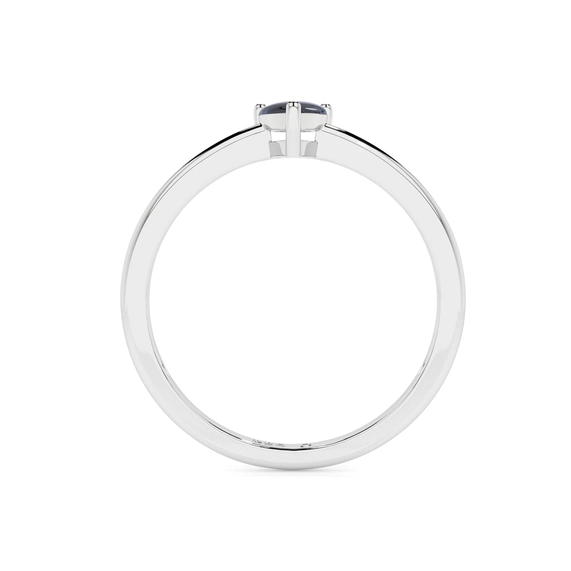 pietersite pear cab stackable prong-set ring