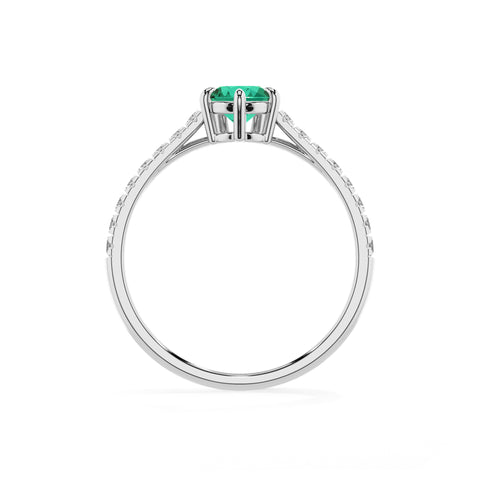 lab-grown emerald pear half eterity solitaire engagement ring