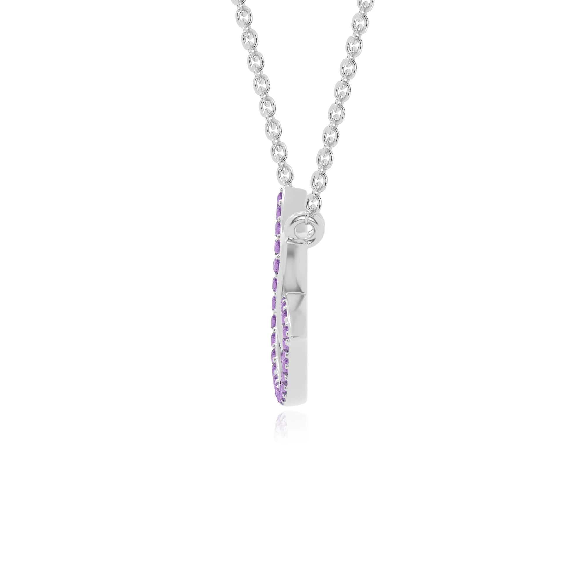 natural amethyst lotus flower necklaces in sterling silver 