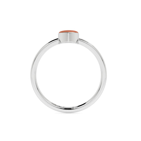 carnelian pear cab stackable bezel-set ring