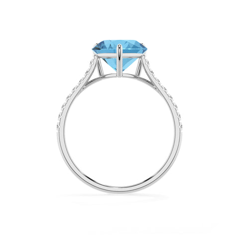 natural swiss blue topaz heart half eterity solitaire engagement ring