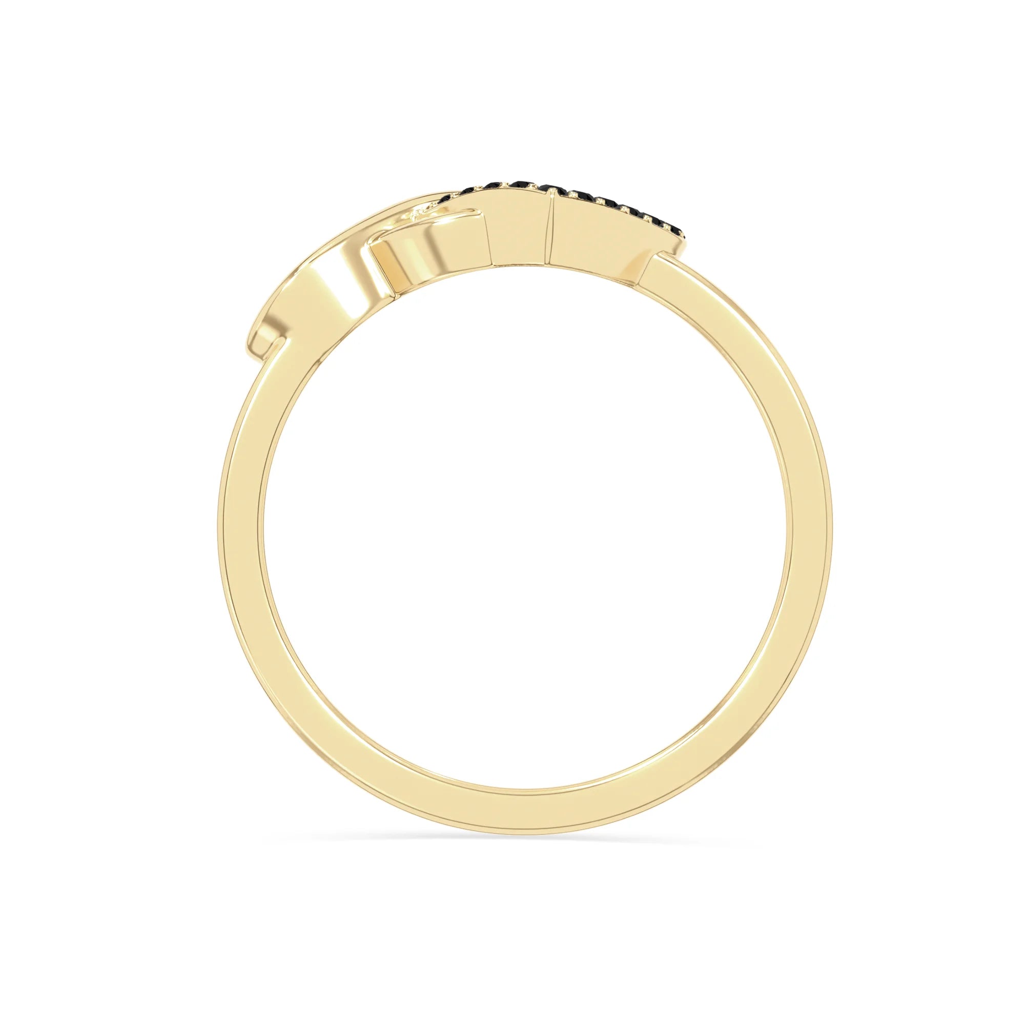 natural black onyx infinity heart promise rings in yellow gold vermeil