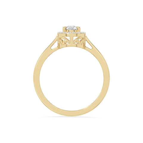 natural moissanite solitaire halo engagement rings in yellow gold vermeil
