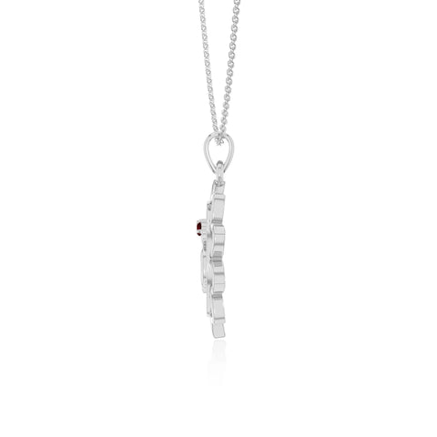 natural garnet om symbol necklaces in sterling silver 