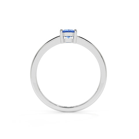 kyanite oval cut stackable prong-set ring