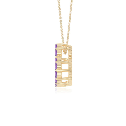 natural amethyst heart necklaces in yellow gold vermeil 