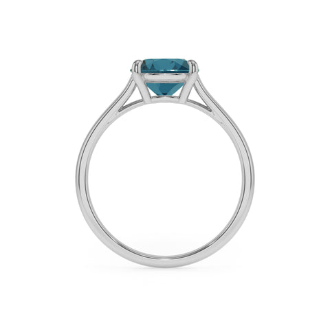 natural london blue topaz pear solitaire engagement ring