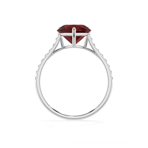 natural garnet heart half eterity solitaire engagement ring