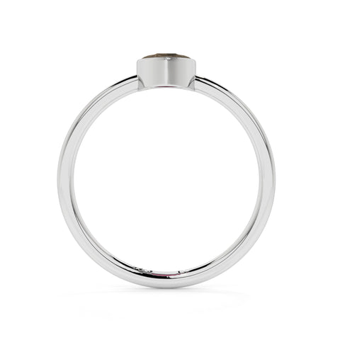 smoky quartz pear cut stackable bezel-set ring