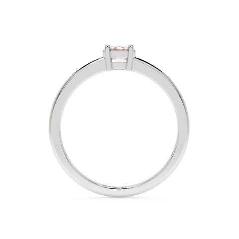 rose quartz round cut stackable prong-set ring