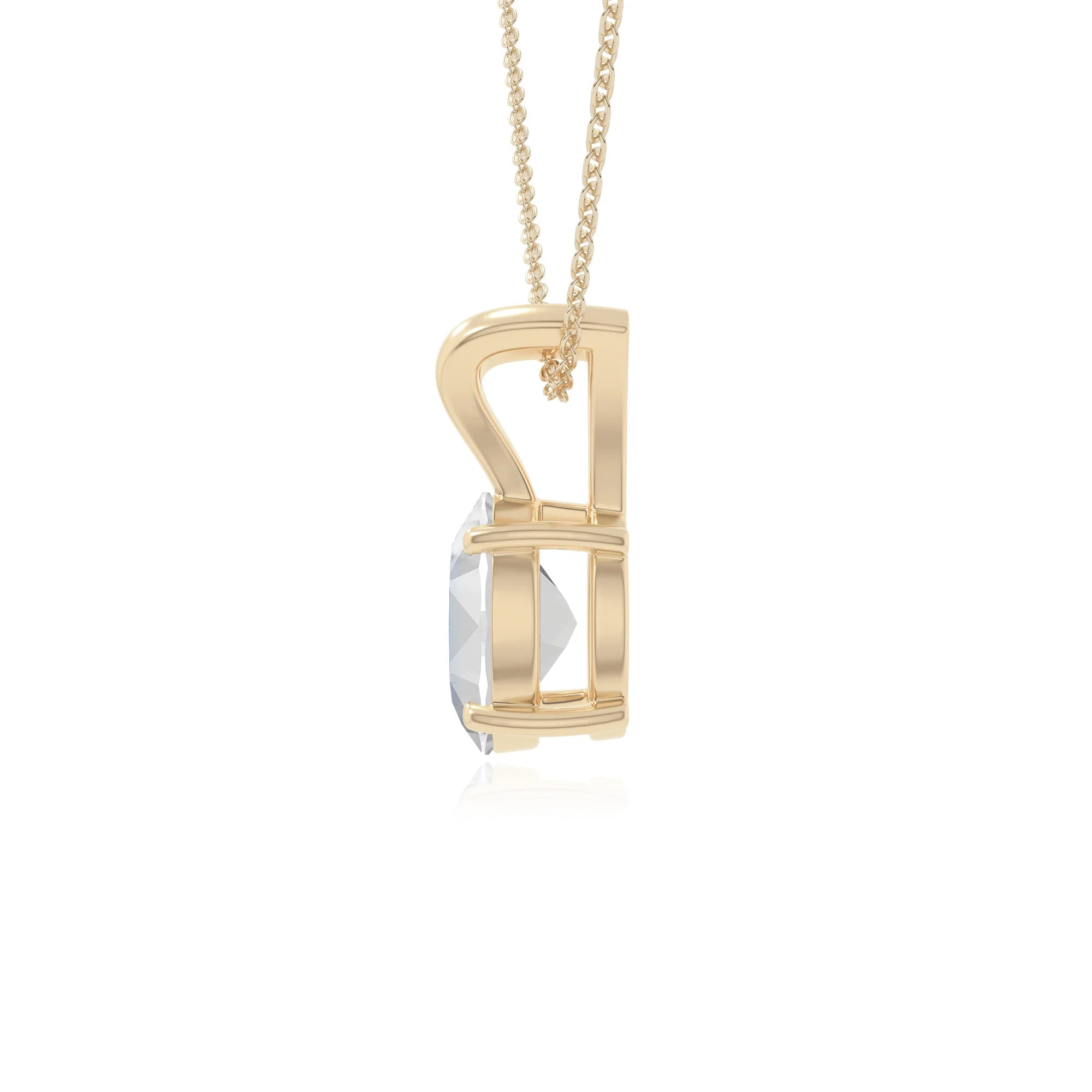 rainbow moonstone v-bale solitaire necklaces in yellow gold vermeil 