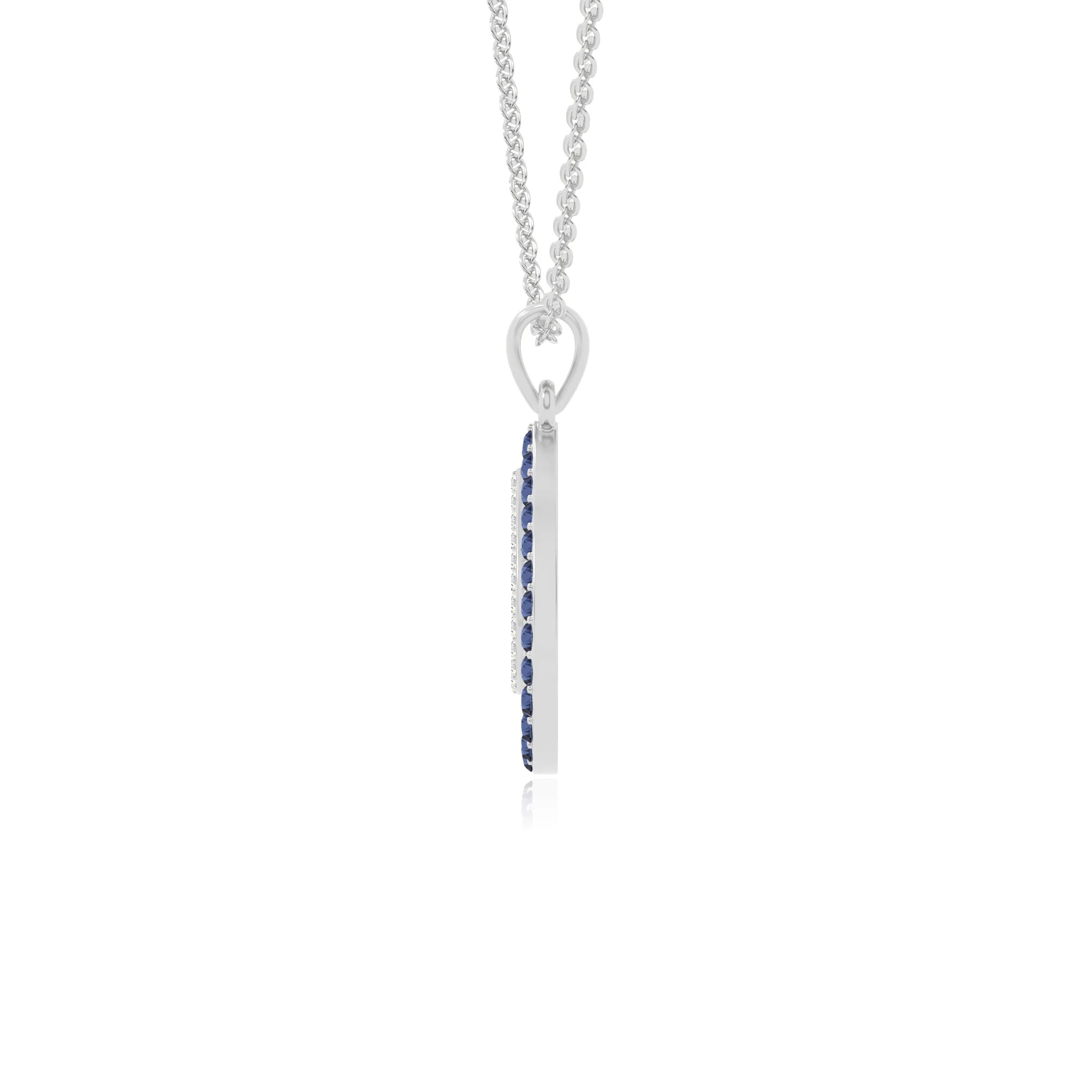 natural blue-sapphire infinity love knot necklaces in sterling silver 