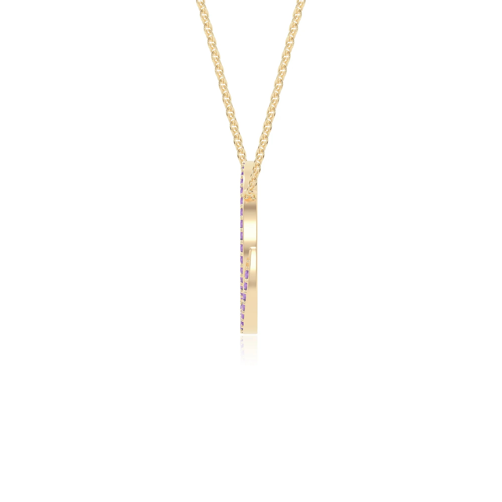 natural amethyst infinity love knot necklaces in yellow gold vermeil 