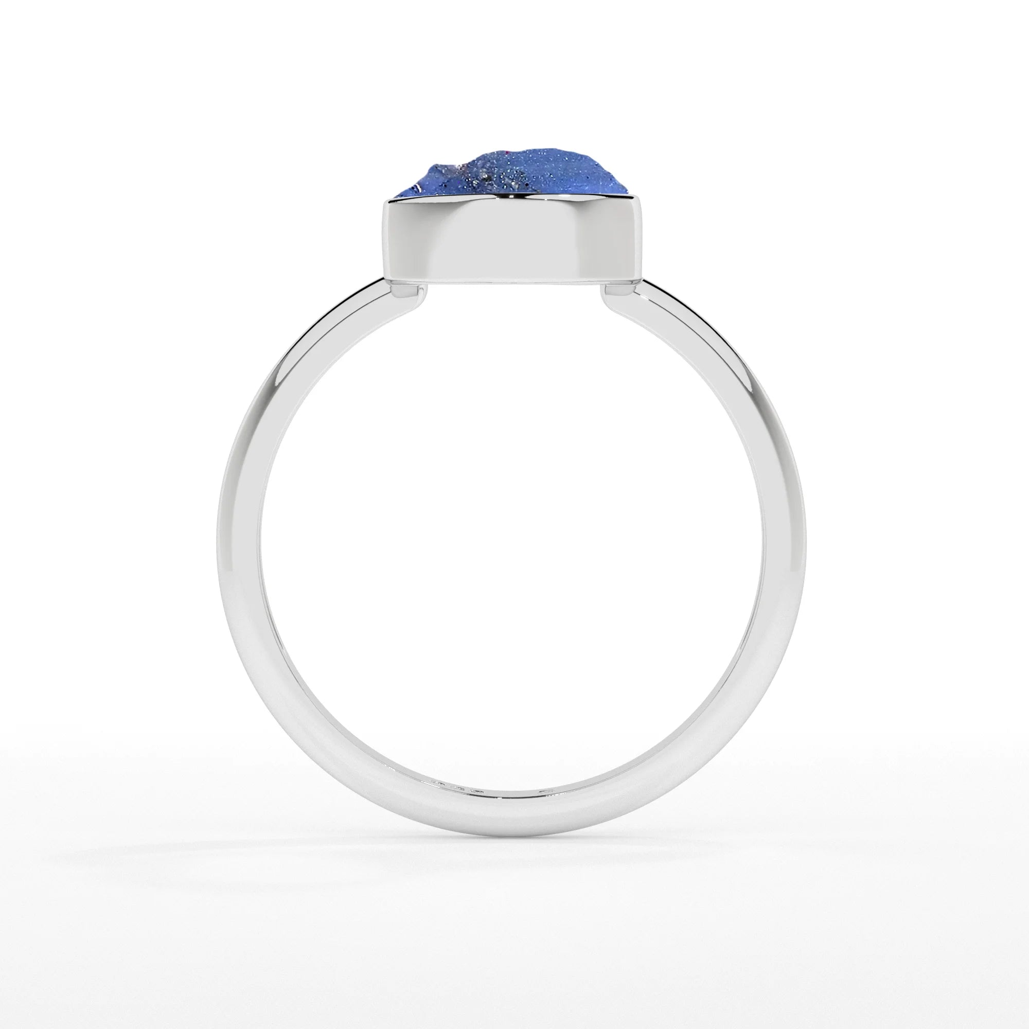kyanite rough shape stackable bezel-set ring