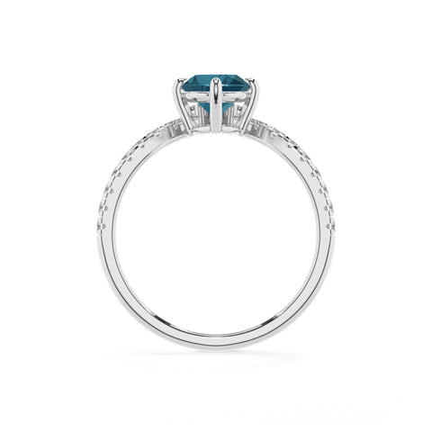 natural london blue topaz oval solitaire engagement ring