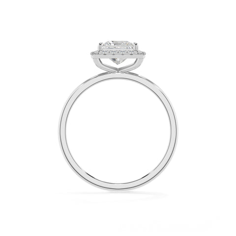 lab-grown moissanite princess halo solitaire engagement ring