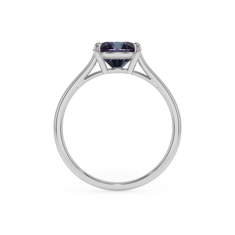 lab grown alexandrite pear solitaire engagement ring