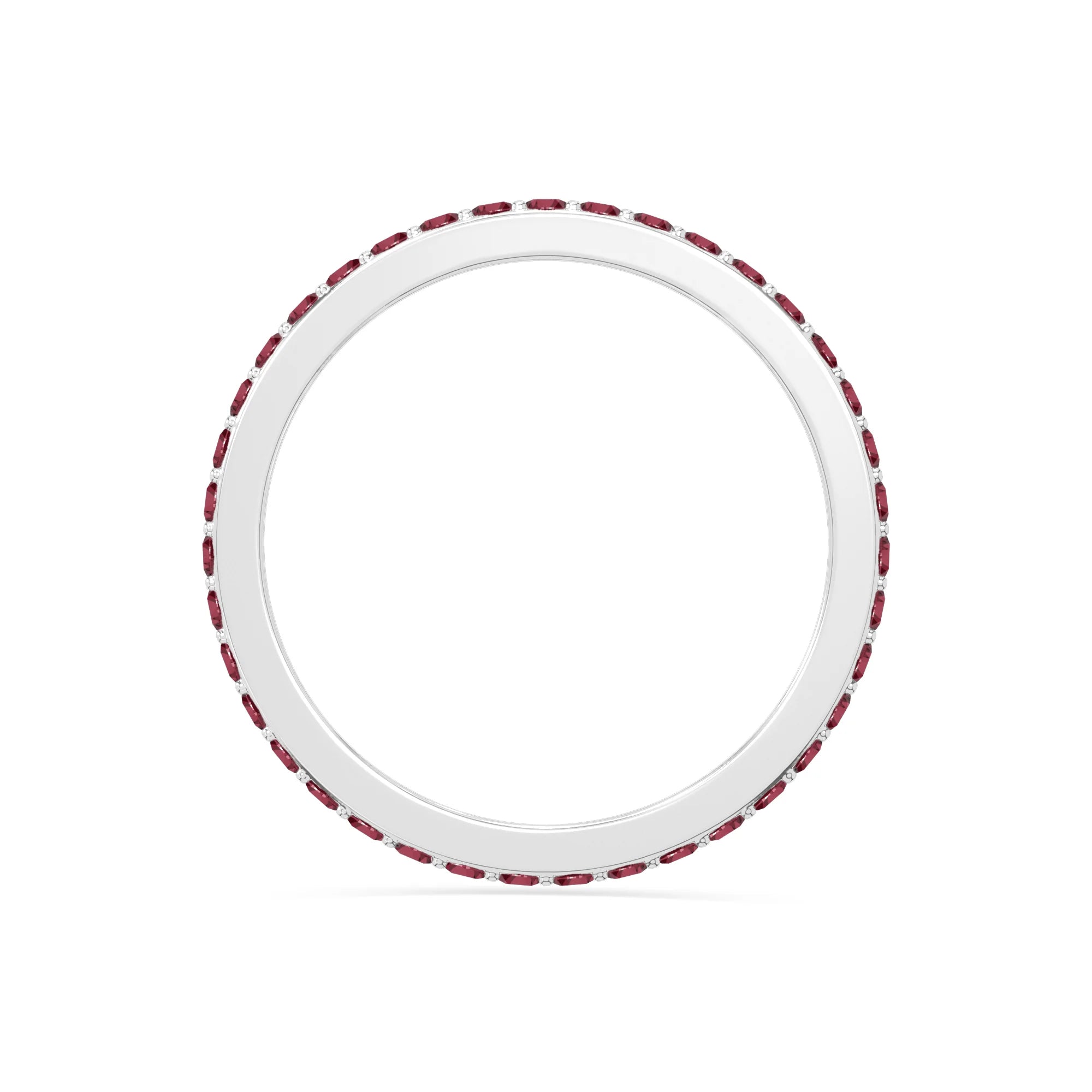 natural ruby eternity band rings in sterling silver 