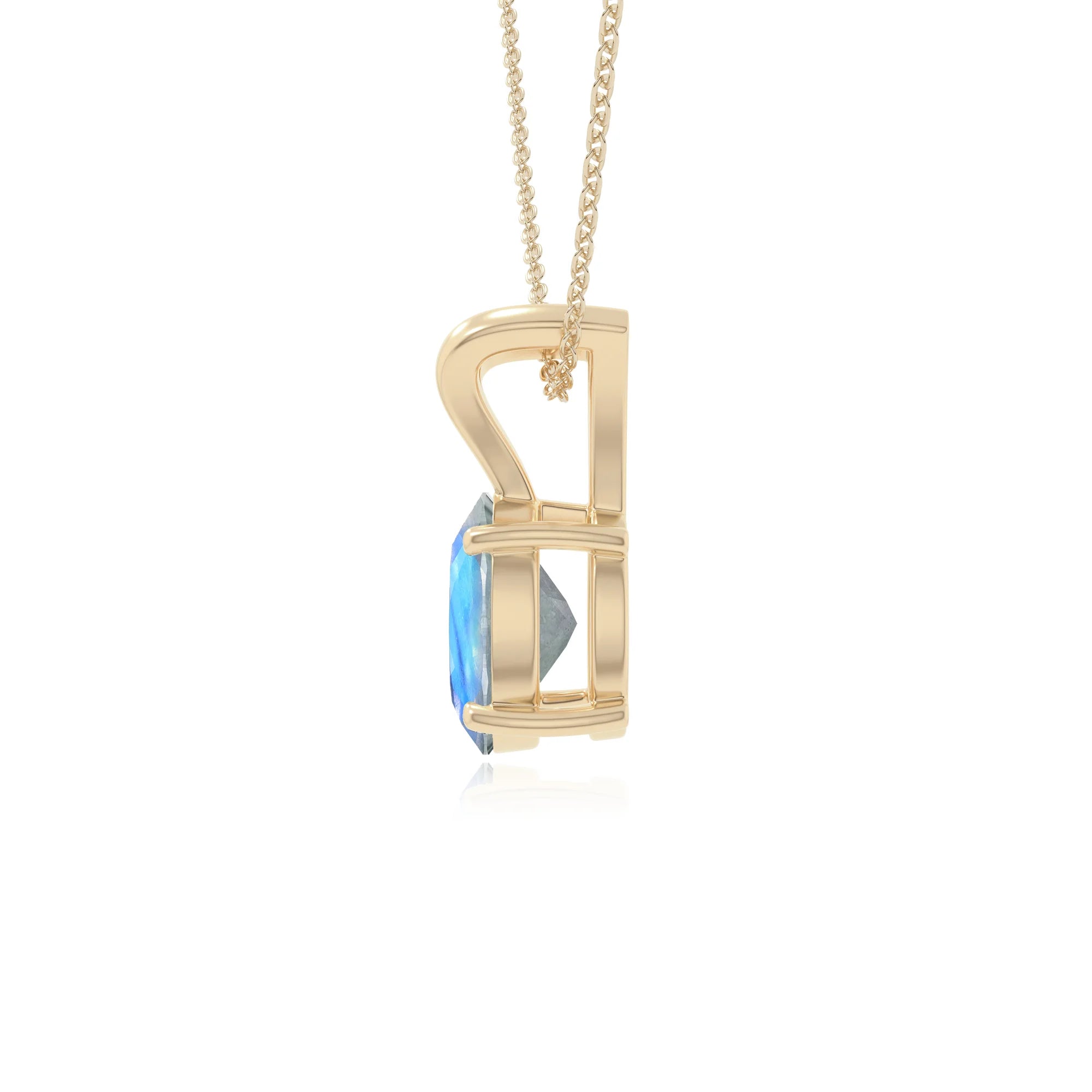 natural labradorite v-bale solitaire necklaces in yellow gold vermeil 