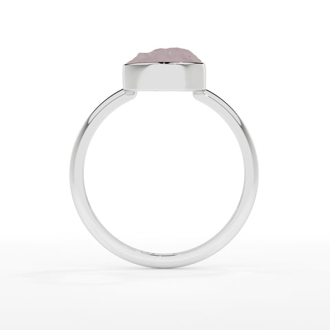 morganite rough shape stackable bezel-set ring