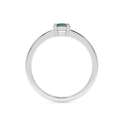 malachite round cab stackable prong-set ring