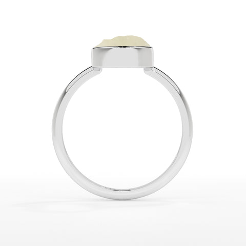 libyan rough shape stackable bezel-set ring