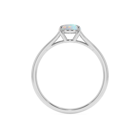 lab grown opal oval solitaire engagement ring