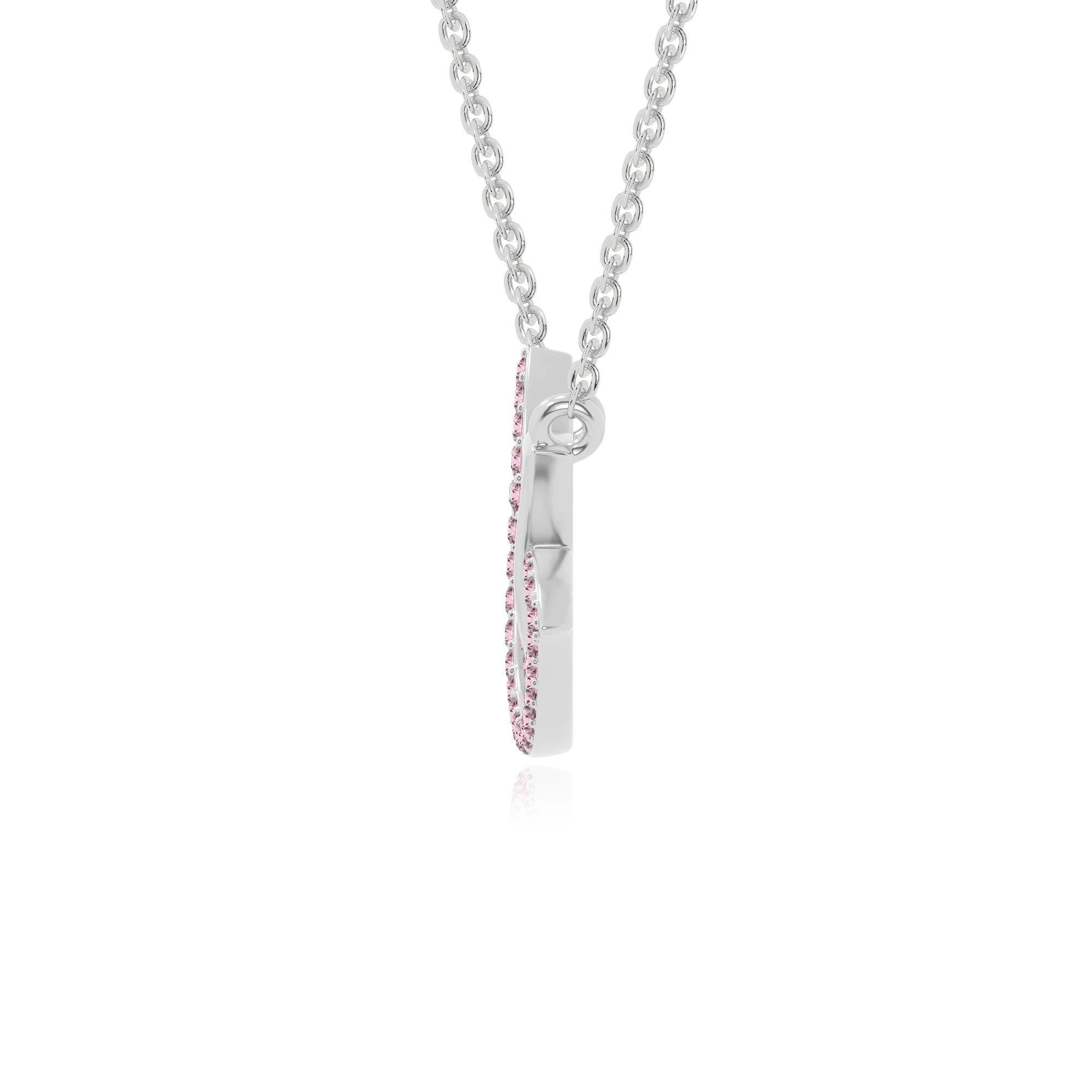 natural pink-tourmaline lotus flower necklaces in sterling silver 