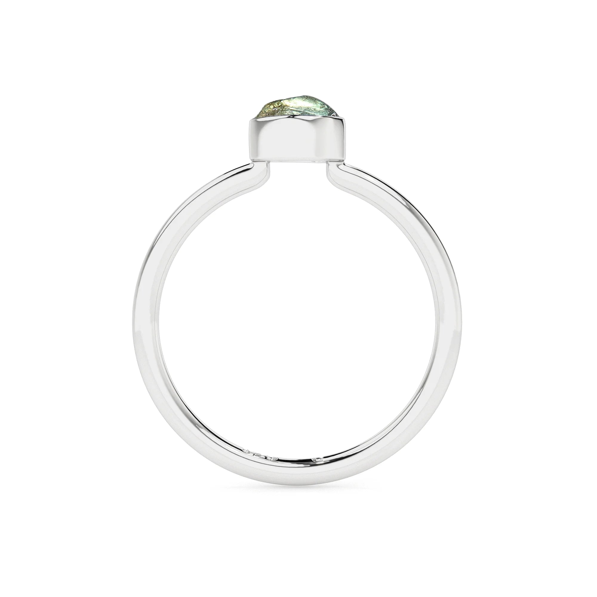 labradorite rough shape stackable bezel-set ring