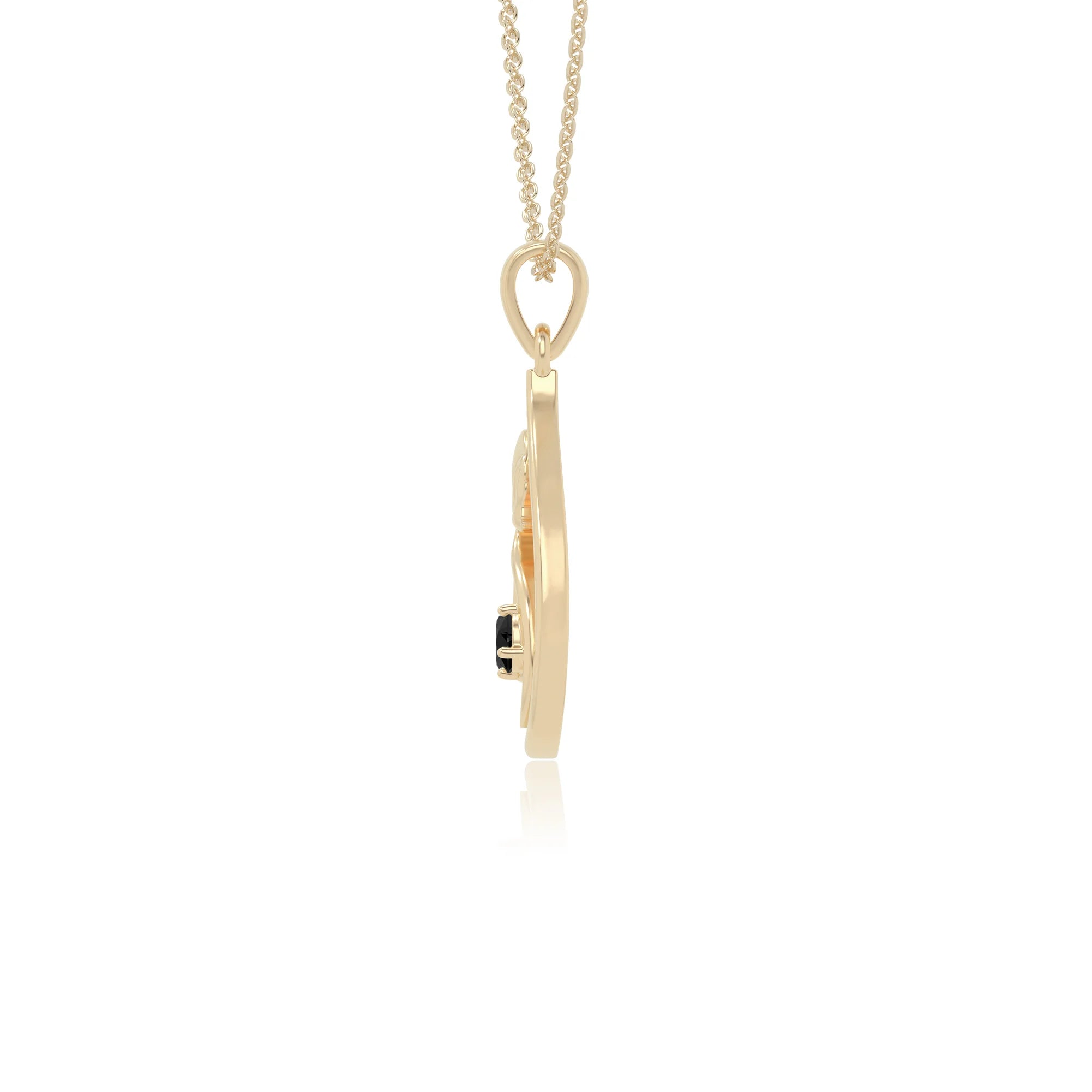natural black-onyx mom to be necklaces in yellow gold vermeil 