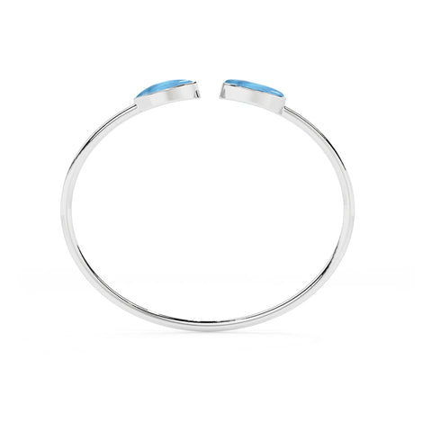 natural larimar oval-marquise shape twister bracelet