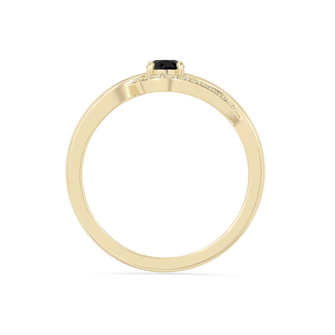 natural black onyx infinity solitaire rings in yellow gold vermeil
