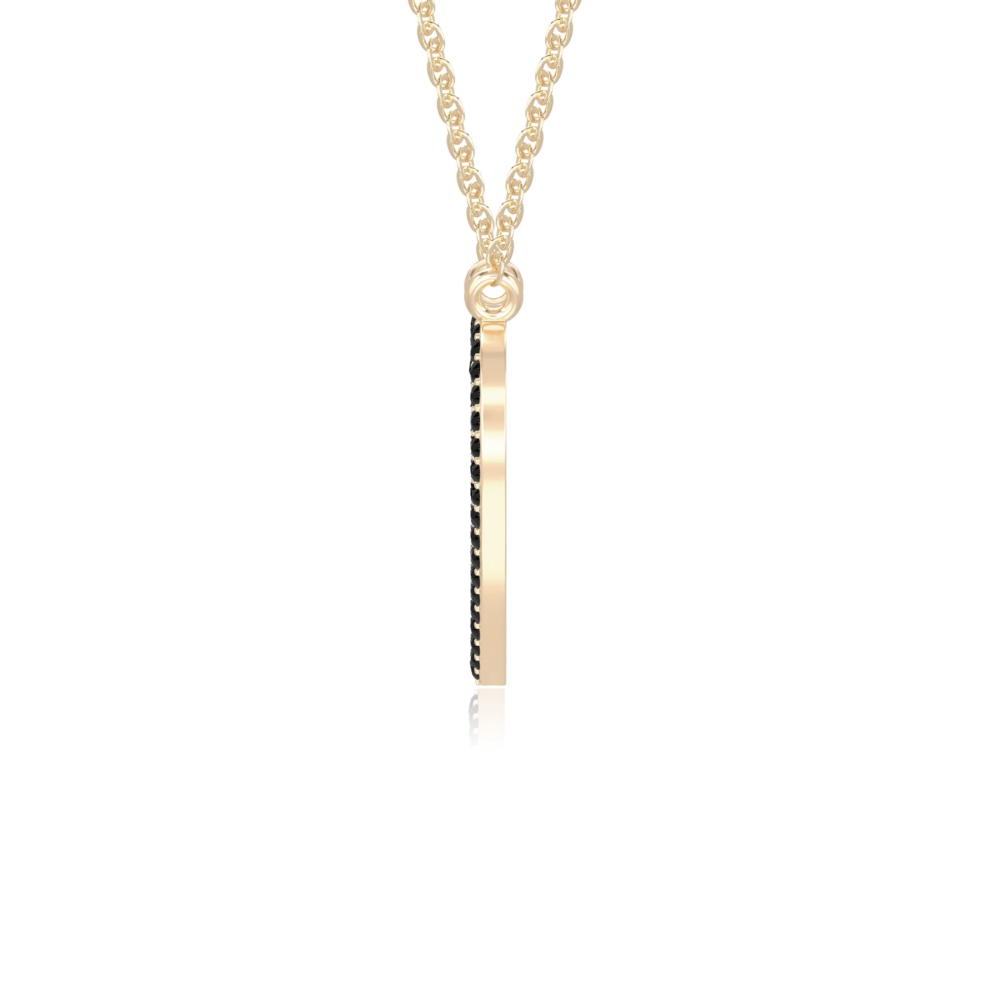 natural black-onyx heart necklaces in yellow gold vermeil 