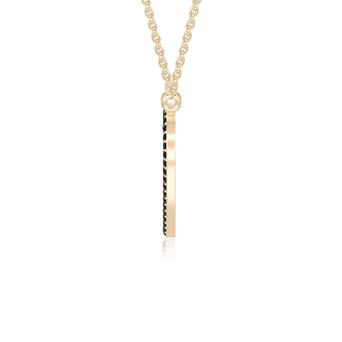 natural black-onyx heart necklaces in yellow gold vermeil 