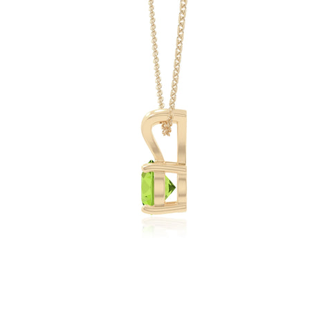 peridot v-bale solitaire necklaces in yellow gold vermeil 