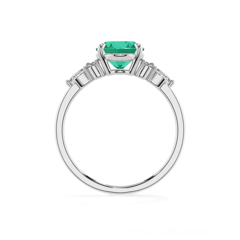 lab-grown emerald oval solitaire engagement ring