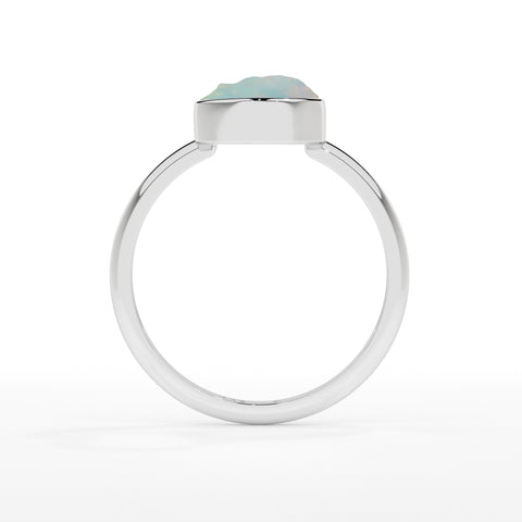 ethiopian-opal rough shape stackable bezel-set ring