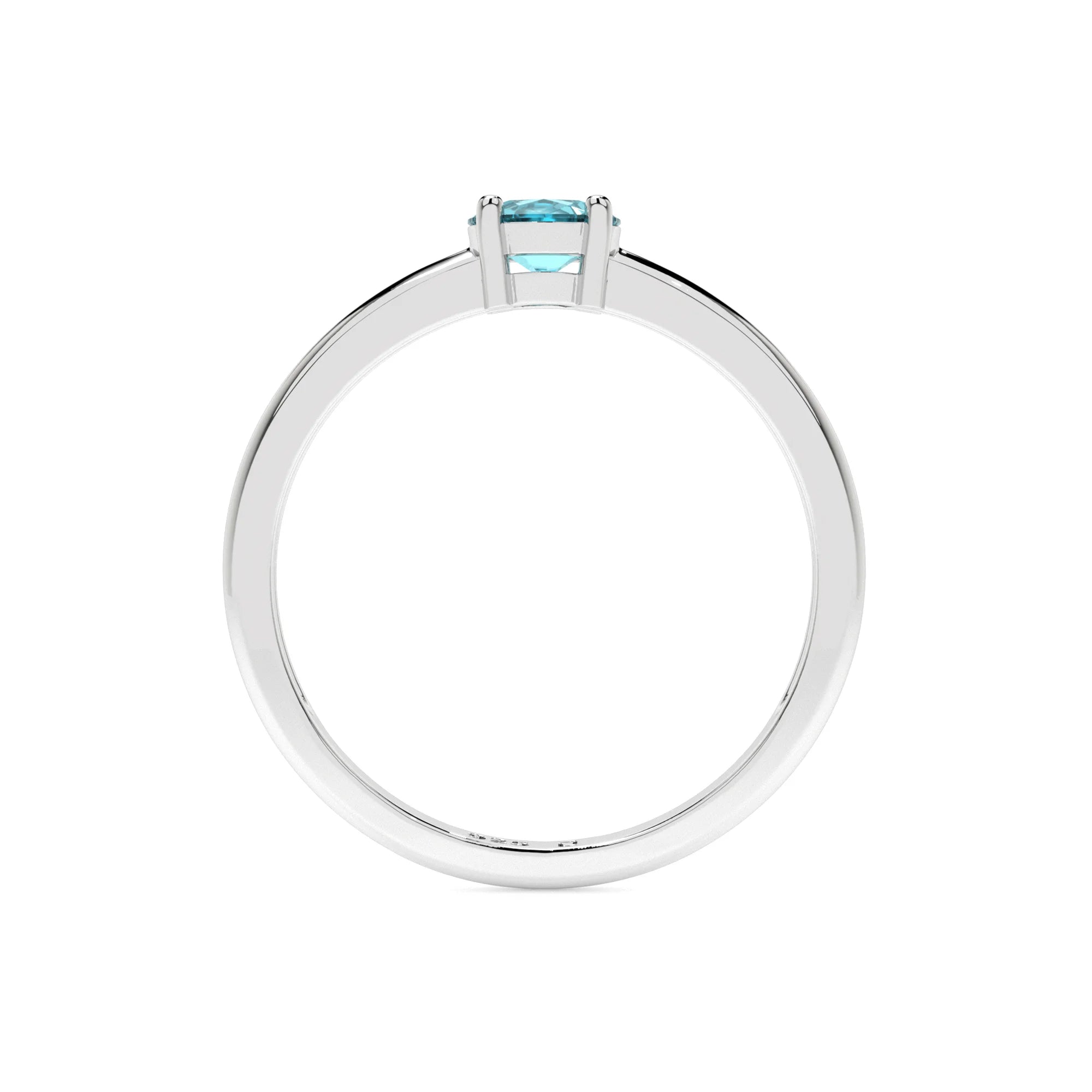 paraiba apatite round cut stackable prong-set ring