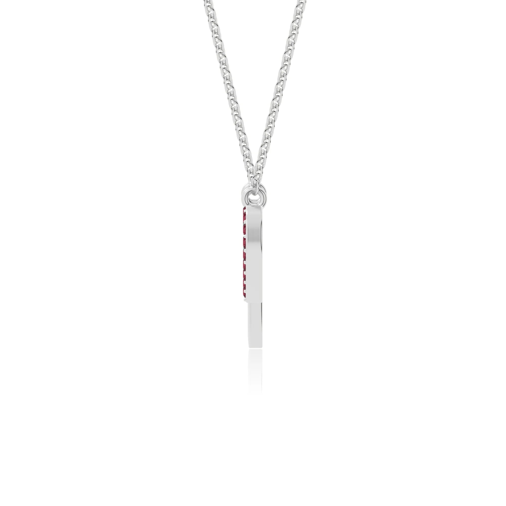 natural ruby heartbeat necklaces in sterling silver 