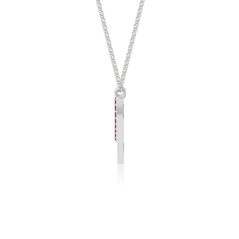 natural ruby heartbeat necklaces in sterling silver 