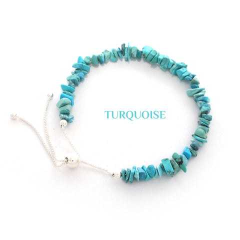 natural turquoise rough shape bolo bracelet