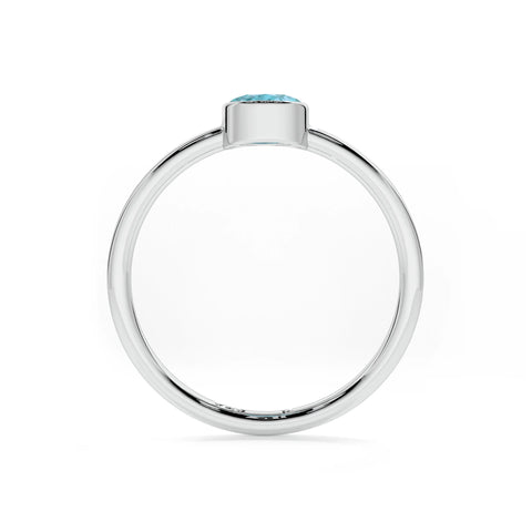 paraiba apatite round cut stackable bezel-set ring