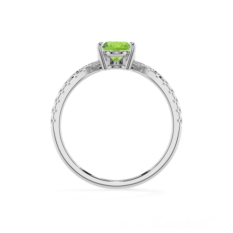 natural peridot pear solitaire engagement ring