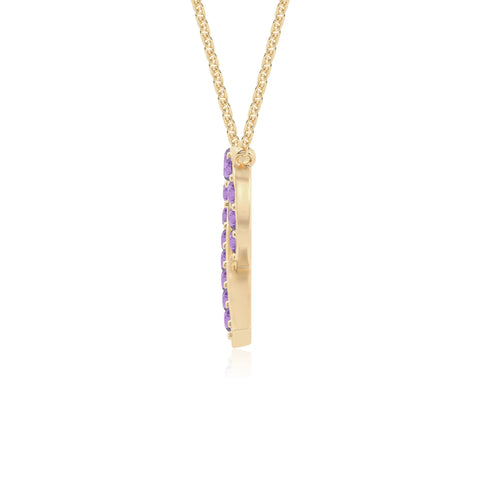 natural amethyst cancer ribbon necklaces in yellow gold vermeil 