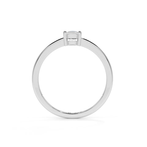 rainbow moonstone oval cab stackable prong-set ring